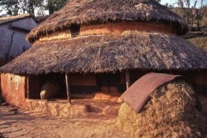 Traditional Thatched Roofs in Nepal