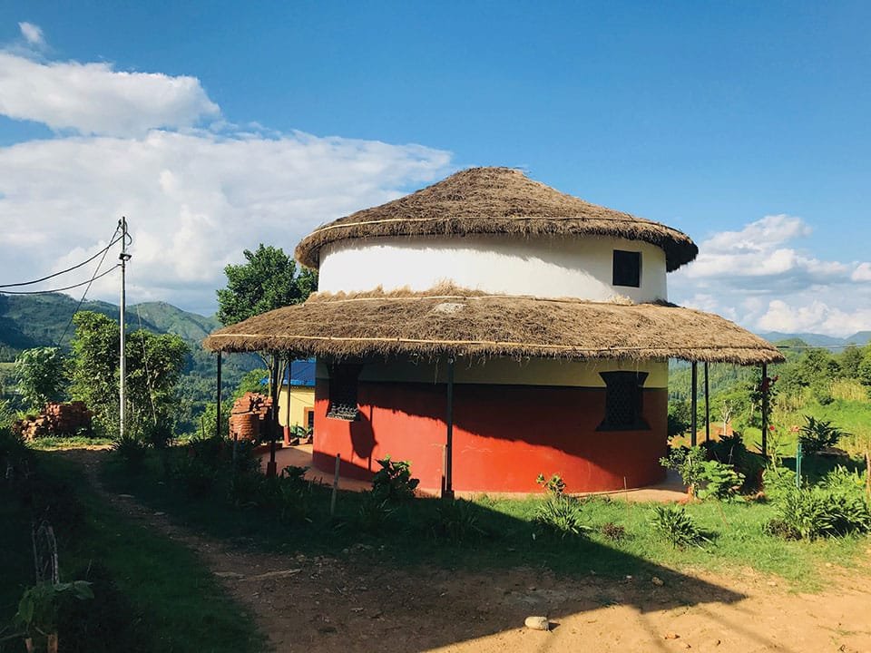 Traditional Thatched Roofs in Nepal